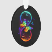 Lebhafte Unendlichkeit mit Regenbogenschmetterling Ornament (Vorderseite)