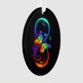 Lebhafte Unendlichkeit mit Regenbogenschmetterling Ornament (Vorderseite)