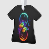 Lebhafte Unendlichkeit mit Regenbogenschmetterling Ornament (Vorderseite)