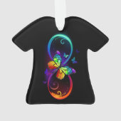 Lebhafte Unendlichkeit mit Regenbogenschmetterling Ornament (Rückseite)