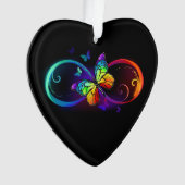 Lebhafte Unendlichkeit mit Regenbogenschmetterling Ornament (Vorderseite)