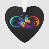 Lebhafte Unendlichkeit mit Regenbogenschmetterling Ornament (Rückseite)