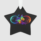Lebhafte Unendlichkeit mit Regenbogenschmetterling Ornament (Vorderseite)