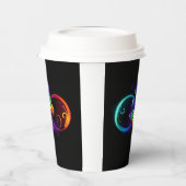 Lebhafte Unendlichkeit mit Regenbogenschmetterling Pappbecher (Links)