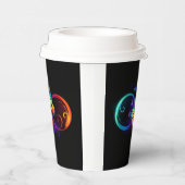 Lebhafte Unendlichkeit mit Regenbogenschmetterling Pappbecher (Rechts)