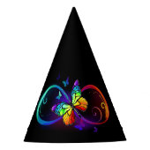 Lebhafte Unendlichkeit mit Regenbogenschmetterling Partyhütchen (Vorderseite)