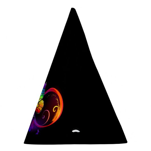 Lebhafte Unendlichkeit mit Regenbogenschmetterling Partyhütchen (Rechts)