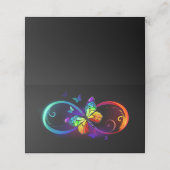 Lebhafte Unendlichkeit mit Regenbogenschmetterling Platzkarte (Außenseite Aufgefaltet)