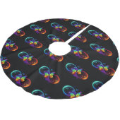 Lebhafte Unendlichkeit mit Regenbogenschmetterling Polyester Weihnachtsbaumdecke (Schrägansicht)