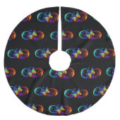 Lebhafte Unendlichkeit mit Regenbogenschmetterling Polyester Weihnachtsbaumdecke (Vorderseite)