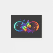 Lebhafte Unendlichkeit mit Regenbogenschmetterling Post-it Klebezettel (Vorderseite)