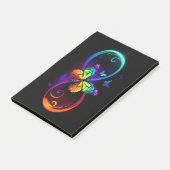 Lebhafte Unendlichkeit mit Regenbogenschmetterling Post-it Klebezettel (angewinkelt)