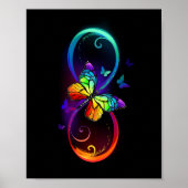 Lebhafte Unendlichkeit mit Regenbogenschmetterling Poster (Vorne)