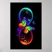 Lebhafte Unendlichkeit mit Regenbogenschmetterling Poster (Vorne)