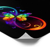 Lebhafte Unendlichkeit mit Regenbogenschmetterling Poster (Ecke)