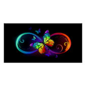Lebhafte Unendlichkeit mit Regenbogenschmetterling Poster (Vorderseite)