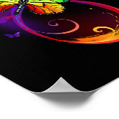 Lebhafte Unendlichkeit mit Regenbogenschmetterling Poster (Ecke)