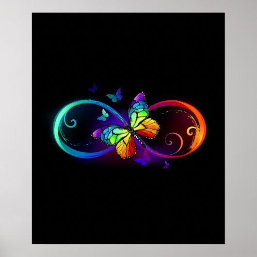 Lebhafte Unendlichkeit mit Regenbogenschmetterling Poster (Vorne)