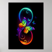 Lebhafte Unendlichkeit mit Regenbogenschmetterling Poster (Vorne)
