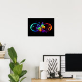 Lebhafte Unendlichkeit mit Regenbogenschmetterling Poster (Heimbüro)