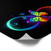 Lebhafte Unendlichkeit mit Regenbogenschmetterling Poster (Ecke)