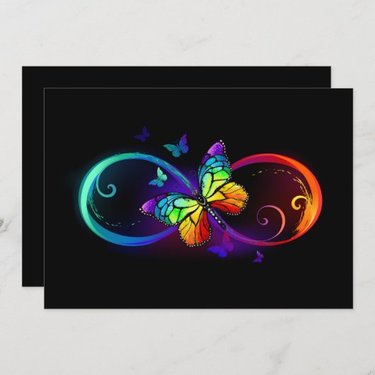 Lebhafte Unendlichkeit mit Regenbogenschmetterling Programm (Vorne/Hinten)