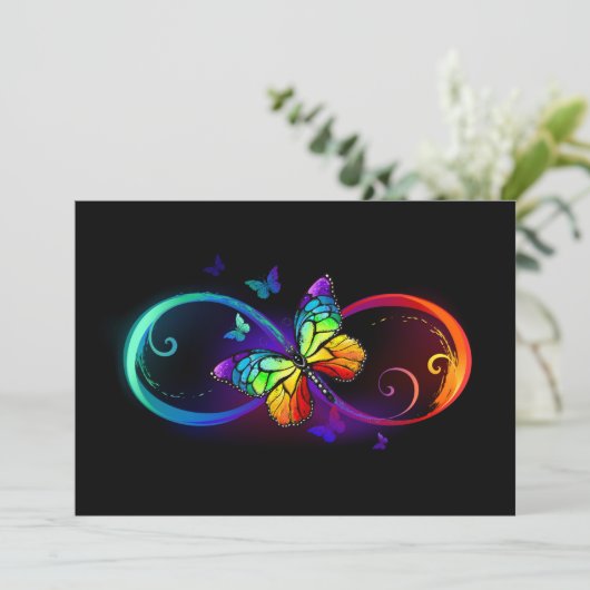 Lebhafte Unendlichkeit mit Regenbogenschmetterling Programm (Stehend Vorderseite)