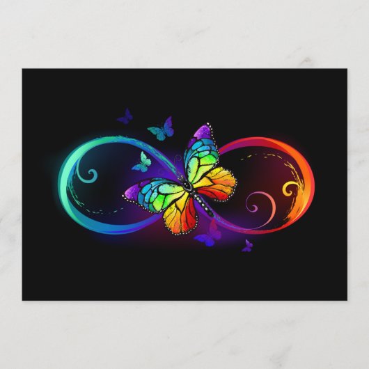 Lebhafte Unendlichkeit mit Regenbogenschmetterling Programm (Vorderseite)