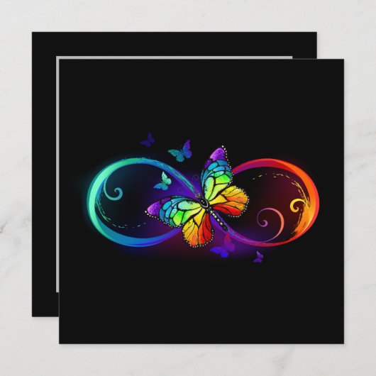 Lebhafte Unendlichkeit mit Regenbogenschmetterling Programm (Vorne/Hinten)