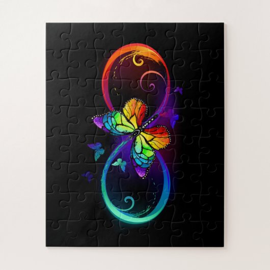 Lebhafte Unendlichkeit mit Regenbogenschmetterling Puzzle (Vertikal)