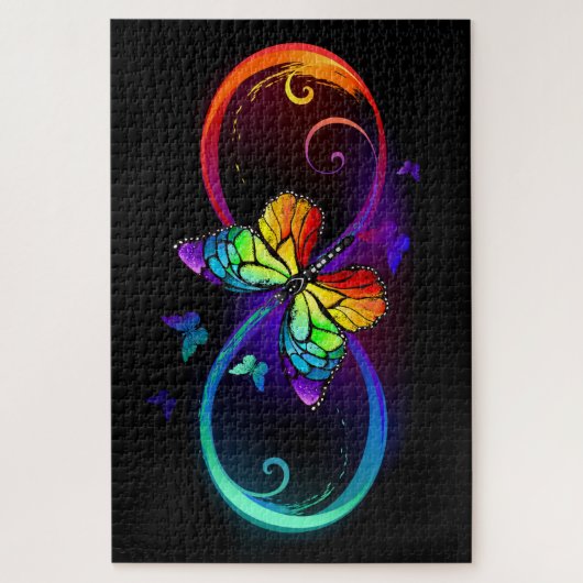 Lebhafte Unendlichkeit mit Regenbogenschmetterling Puzzle (Vertikal)