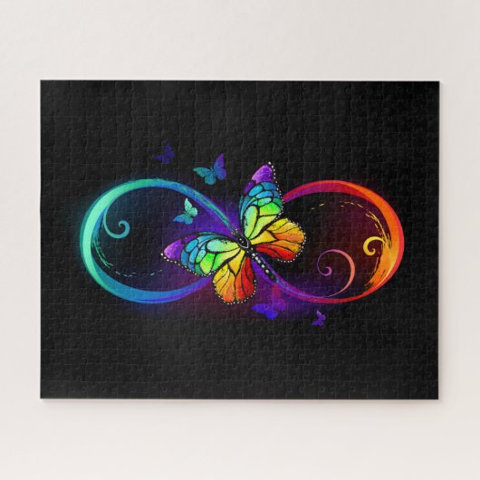 Lebhafte Unendlichkeit mit Regenbogenschmetterling Puzzle (Horizontal)