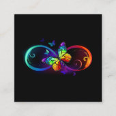 Lebhafte Unendlichkeit mit Regenbogenschmetterling Quadratische Visitenkarte (Vorderseite)