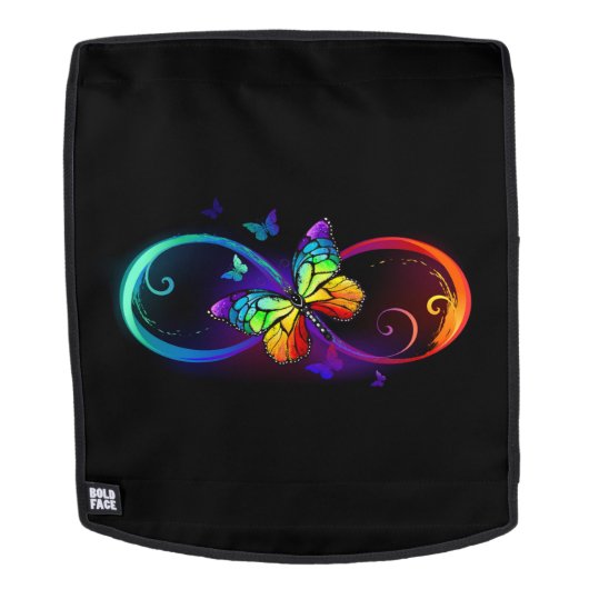 Lebhafte Unendlichkeit mit Regenbogenschmetterling Rucksack (Abnehmbare Front)