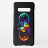 Lebhafte Unendlichkeit mit Regenbogenschmetterling Samsung Galaxy Hülle (Rückseite)