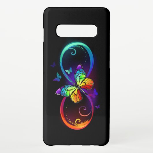 Lebhafte Unendlichkeit mit Regenbogenschmetterling Samsung Galaxy Hülle (Rückseite)