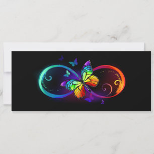 Lebhafte Unendlichkeit mit Regenbogenschmetterling Save The Date