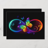 Lebhafte Unendlichkeit mit Regenbogenschmetterling Save The Date (Vorne/Hinten)