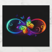 Lebhafte Unendlichkeit mit Regenbogenschmetterling Schaumweinetikett (Einzelnes Label)