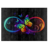 Lebhafte Unendlichkeit mit Regenbogenschmetterling Schneidebrett (Vorderseite)