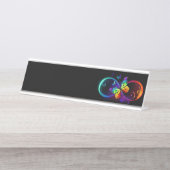 Lebhafte Unendlichkeit mit Regenbogenschmetterling Schreibtischnamensplakette (Vorderseite )