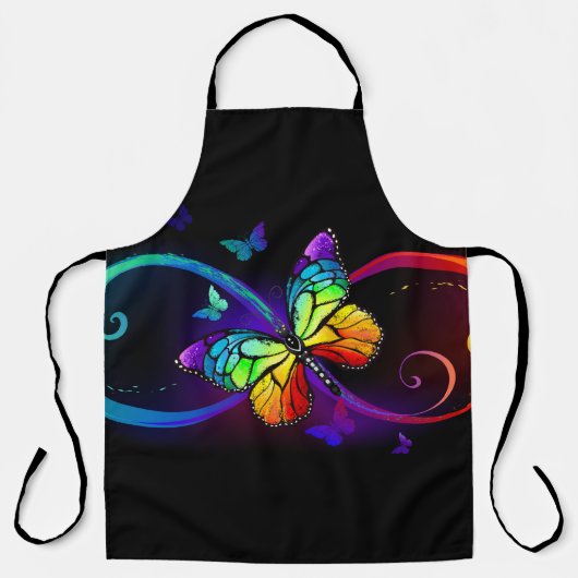 Lebhafte Unendlichkeit mit Regenbogenschmetterling Schürze (Vorderseite)