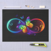 Lebhafte Unendlichkeit mit Regenbogenschmetterling Seidenpapier (Handwerk)