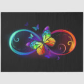 Lebhafte Unendlichkeit mit Regenbogenschmetterling Seidenpapier (Vorderseite)