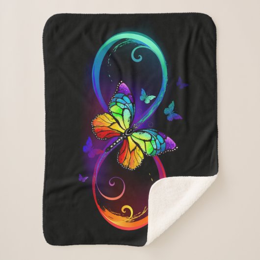Lebhafte Unendlichkeit mit Regenbogenschmetterling Sherpadecke (Vorderseite)