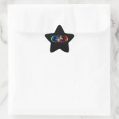 Lebhafte Unendlichkeit mit Regenbogenschmetterling Stern-Aufkleber (Tasche)