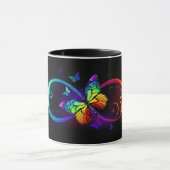 Lebhafte Unendlichkeit mit Regenbogenschmetterling Tasse (Zentrum)