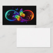 Lebhafte Unendlichkeit mit Regenbogenschmetterling Telefonnummerkarte (Vorne/Hinten)