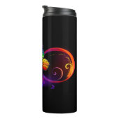 Lebhafte Unendlichkeit mit Regenbogenschmetterling Thermosbecher (Nach rechts gedreht)