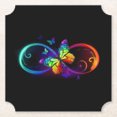 Lebhafte Unendlichkeit mit Regenbogenschmetterling Untersetzer (Vorderseite)